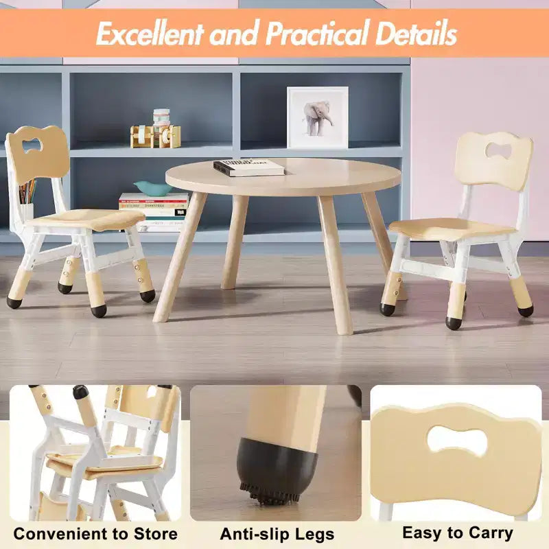 Chaises pour enfants réglables en hauteur sur 3 niveaux - Chaises en plastique pour tout-petits avec patins antidérapants pour les enfants de 2 à 12 ans