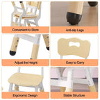 Chaises pour enfants réglables en hauteur sur 3 niveaux - Chaises en plastique pour tout-petits avec patins antidérapants pour les enfants de 2 à 12 ans