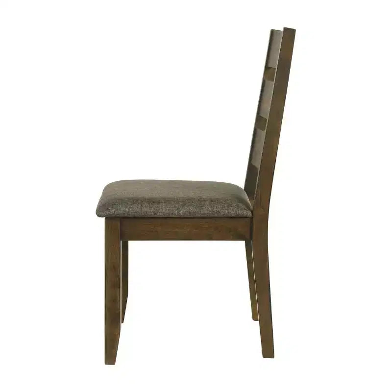 Ensemble Simple Relax de 2 chaises de salle à manger rembourrées avec dossier échelle en muscade noueuse et gris
