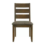 Ensemble Simple Relax de 2 chaises de salle à manger rembourrées avec dossier échelle en muscade noueuse et gris