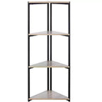 Logan 4 Tier Corner Book Shelf - ETG4200 - Light Grey Oak/Black - Safavieh