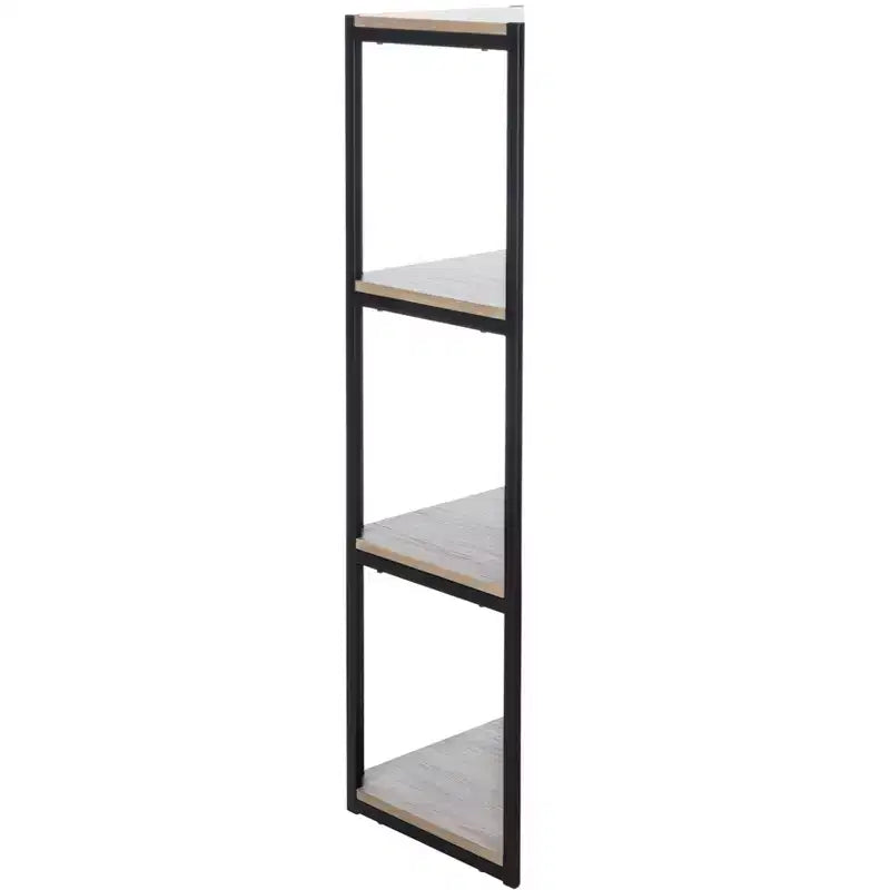 Étagère d'angle à 4 niveaux Logan - ETG4200 - Chêne gris clair/Noir - Safavieh