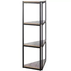 Étagère d'angle à 4 niveaux Logan - ETG4200 - Chêne gris clair/Noir - Safavieh