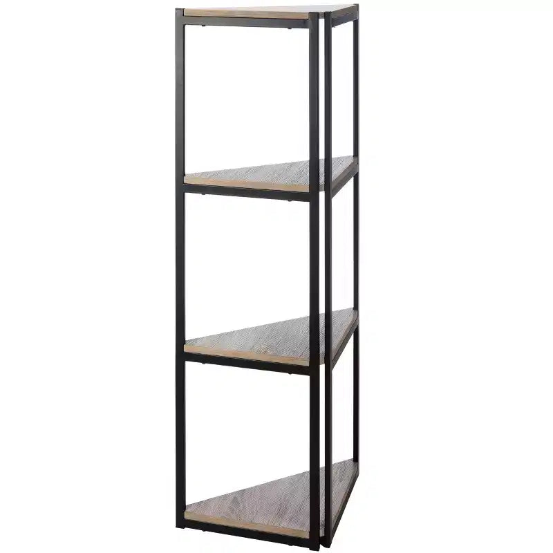 Étagère d'angle à 4 niveaux Logan - ETG4200 - Chêne gris clair/Noir - Safavieh