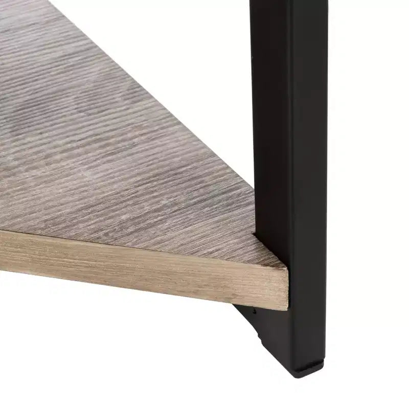 Étagère d'angle à 4 niveaux Logan - ETG4200 - Chêne gris clair/Noir - Safavieh