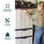 Armoire de rangement en plastique Sunnydaze avec 2 étagères réglables et 1 tiroir - 57
