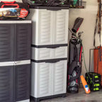 Armoire de rangement en plastique Sunnydaze avec 2 étagères réglables et 1 tiroir - 57