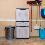 Armoire de rangement en plastique Sunnydaze avec 2 étagères réglables et 1 tiroir - 57
