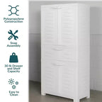 Armoire de rangement en plastique Sunnydaze avec 2 étagères réglables et 1 tiroir - 57