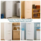 Armoire de rangement en plastique Sunnydaze avec 2 étagères réglables et 1 tiroir - 57