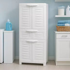Armoire de rangement en plastique Sunnydaze avec 2 étagères réglables et 1 tiroir - 57