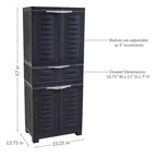 Armoire de rangement en plastique Sunnydaze avec 2 étagères réglables et 1 tiroir - 57