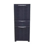 Armoire de rangement en plastique Sunnydaze avec 2 étagères réglables et 1 tiroir - 57