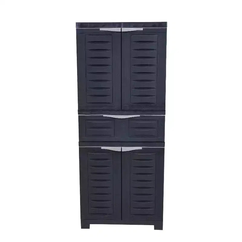 Armoire de rangement en plastique Sunnydaze avec 2 étagères réglables et 1 tiroir - 57