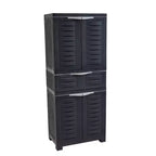 Armoire de rangement en plastique Sunnydaze avec 2 étagères réglables et 1 tiroir - 57