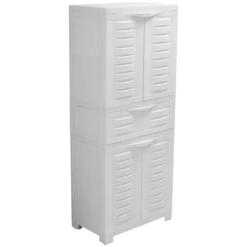 Armoire de rangement en plastique Sunnydaze avec 2 étagères réglables et 1 tiroir - 57
