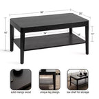 Table basse rectangulaire Talcott de Kate and Laurel, 36x20x18, noire