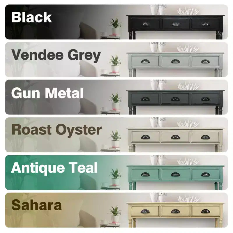Urbanest – Console avec 3 tiroirs, 100 cm de largeur, 81 cm de hauteur, 23 cm de profondeur