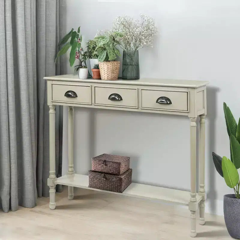 Urbanest – Console avec 3 tiroirs, 100 cm de largeur, 81 cm de hauteur, 23 cm de profondeur