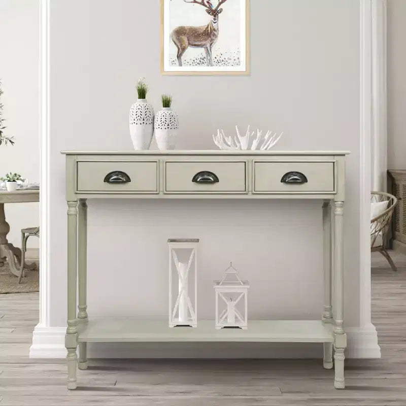 Urbanest – Console avec 3 tiroirs, 100 cm de largeur, 81 cm de hauteur, 23 cm de profondeur