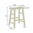 eHemco Tabourets de bar à hauteur de comptoir de cuisine, en bois massif, avec assise en selle, 61 cm, lot de 3