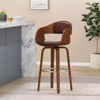 Tabouret de bar pivotant à 360°, tabouret de comptoir, chaise de salle à manger, tabouret de cuisine de pub, Noir et marron-ModernLuxe