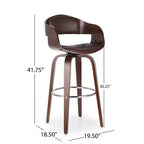 Tabouret de bar pivotant à 360°, tabouret de comptoir, chaise de salle à manger, tabouret de cuisine de pub, Noir et marron-ModernLuxe