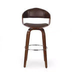 Tabouret de bar pivotant à 360°, tabouret de comptoir, chaise de salle à manger, tabouret de cuisine de pub, Noir et marron-ModernLuxe