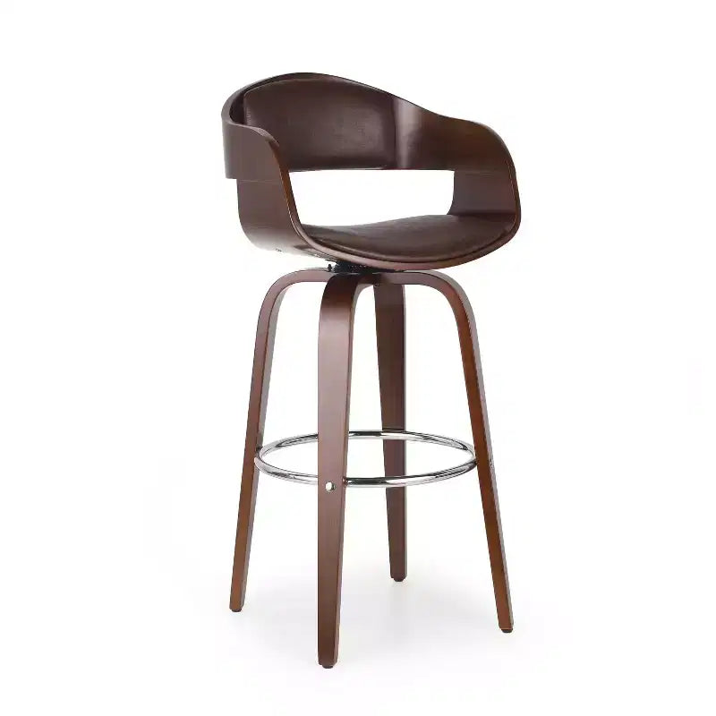 Tabouret de bar pivotant à 360°, tabouret de comptoir, chaise de salle à manger, tabouret de cuisine de pub, Noir et marron-ModernLuxe