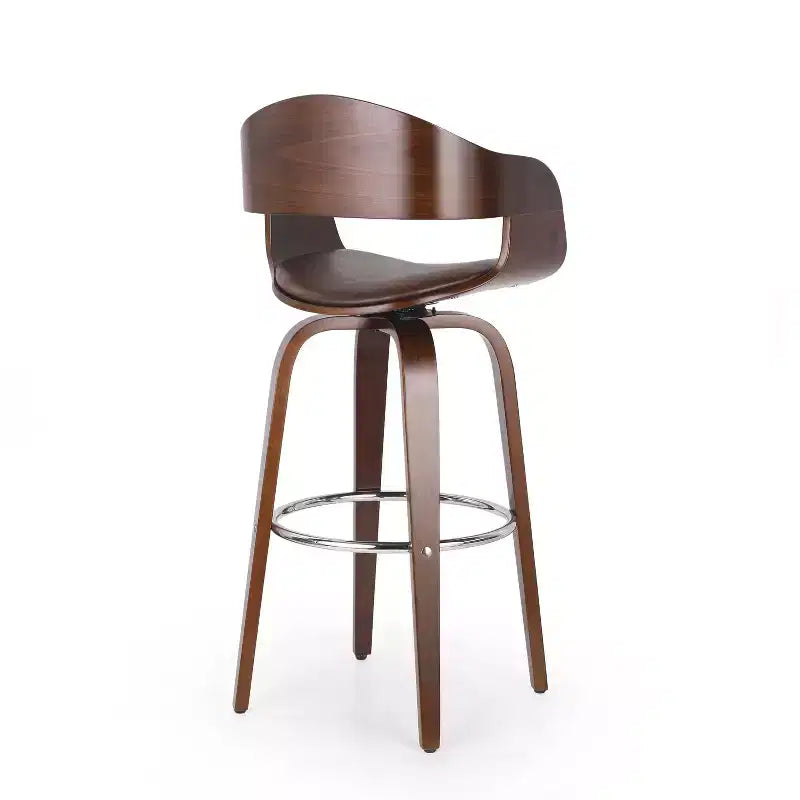 Tabouret de bar pivotant à 360°, tabouret de comptoir, chaise de salle à manger, tabouret de cuisine de pub, Noir et marron-ModernLuxe