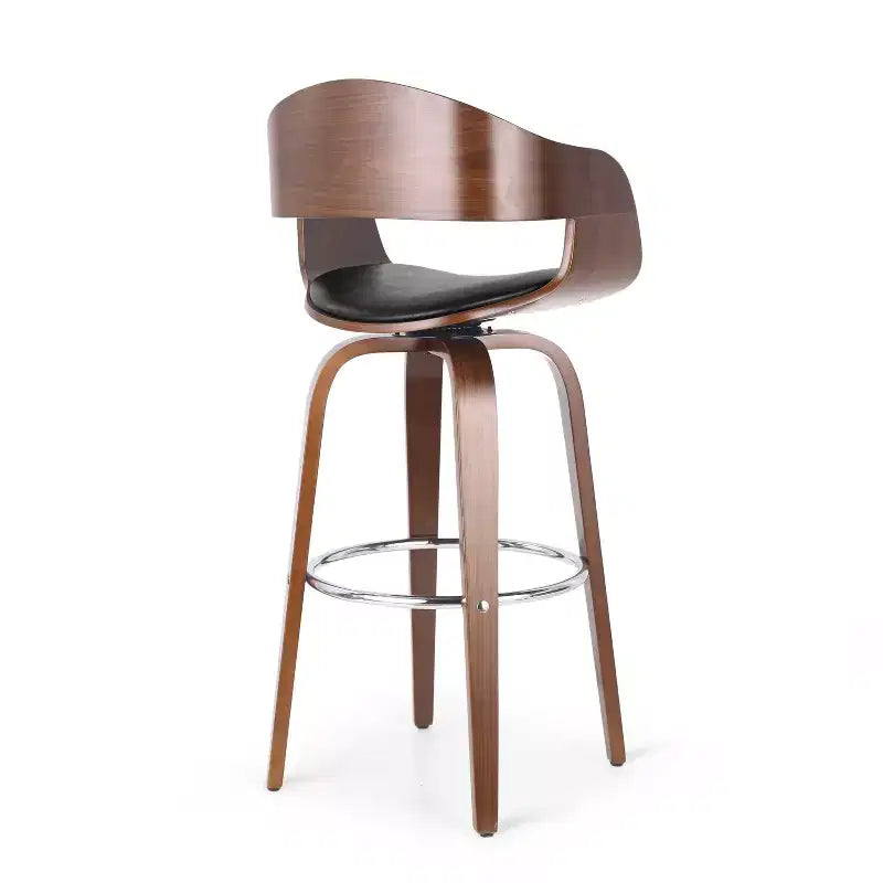 Tabouret de bar pivotant à 360°, tabouret de comptoir, chaise de salle à manger, tabouret de cuisine de pub, Noir et marron-ModernLuxe