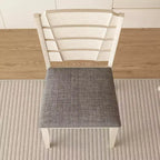 Ensemble de salle à manger 7 pièces de style rustique VECELO pour 6 personnes, table en bois d'hévéa avec 6 chaises de salle à manger rembourrées, gris
