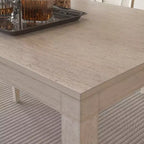Ensemble de salle à manger 7 pièces de style rustique VECELO pour 6 personnes, table en bois d'hévéa avec 6 chaises de salle à manger rembourrées, gris