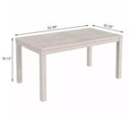 Ensemble de salle à manger 7 pièces de style rustique VECELO pour 6 personnes, table en bois d'hévéa avec 6 chaises de salle à manger rembourrées, gris