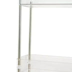 VECELO Chariot de Rangement Roulant à 3/4 Niveaux, Desserte de Rangement de Cuisine, Étagères Mobiles Coulissantes avec 2 Roues Verrouillables et Crochets