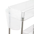 VECELO Chariot de Rangement Roulant à 3/4 Niveaux, Desserte de Rangement de Cuisine, Étagères Mobiles Coulissantes avec 2 Roues Verrouillables et Crochets