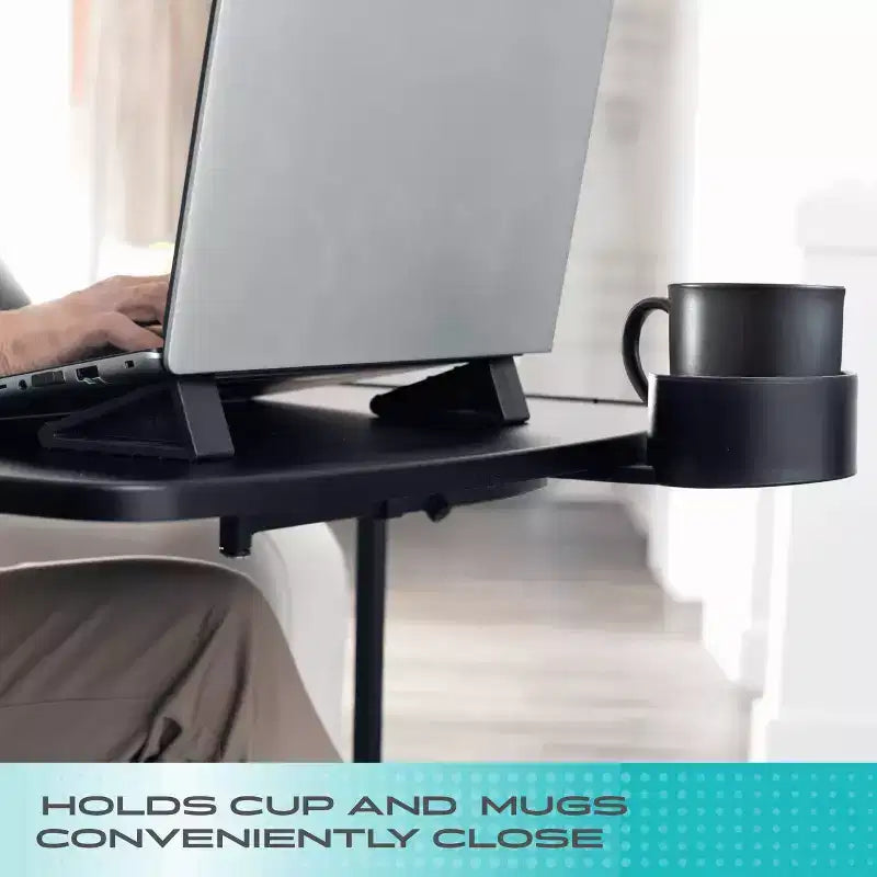 Kit d'accessoires pour ordinateur portable Stander Wonder Tray, porte-gobelet et rehausseurs d'ordinateur portable pour tables TV et tables de lit Stander.