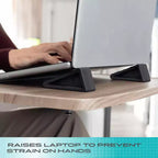 Kit d'accessoires pour ordinateur portable Stander Wonder Tray, porte-gobelet et rehausseurs d'ordinateur portable pour tables TV et tables de lit Stander.