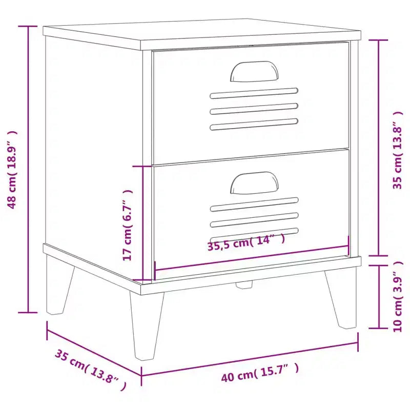 vidaXL Table de chevet D'appoint Meuble de chambre à coucher Bois d'ingénierie