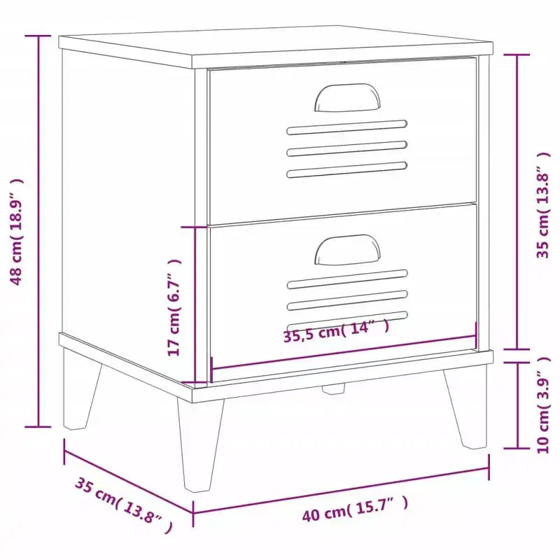 vidaXL Table de chevet D'appoint Meuble de chambre à coucher Bois d'ingénierie