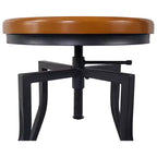 eHemco Tabouret de bar industriel réglable pivotant en métal avec siège en placage bois, marron rustique et noir, lot de 3