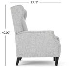 GDFStudio Weyland, fauteuil inclinable contemporain en tissu avec dossier à oreilles et clous décoratifs