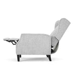 GDFStudio Weyland, fauteuil inclinable contemporain en tissu avec dossier à oreilles et clous décoratifs