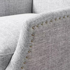 GDFStudio Weyland, fauteuil inclinable contemporain en tissu avec dossier à oreilles et clous décoratifs