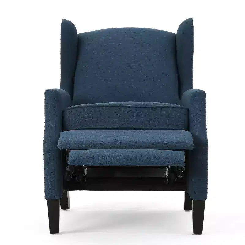 GDFStudio Weyland, fauteuil inclinable contemporain en tissu avec dossier à oreilles et clous décoratifs