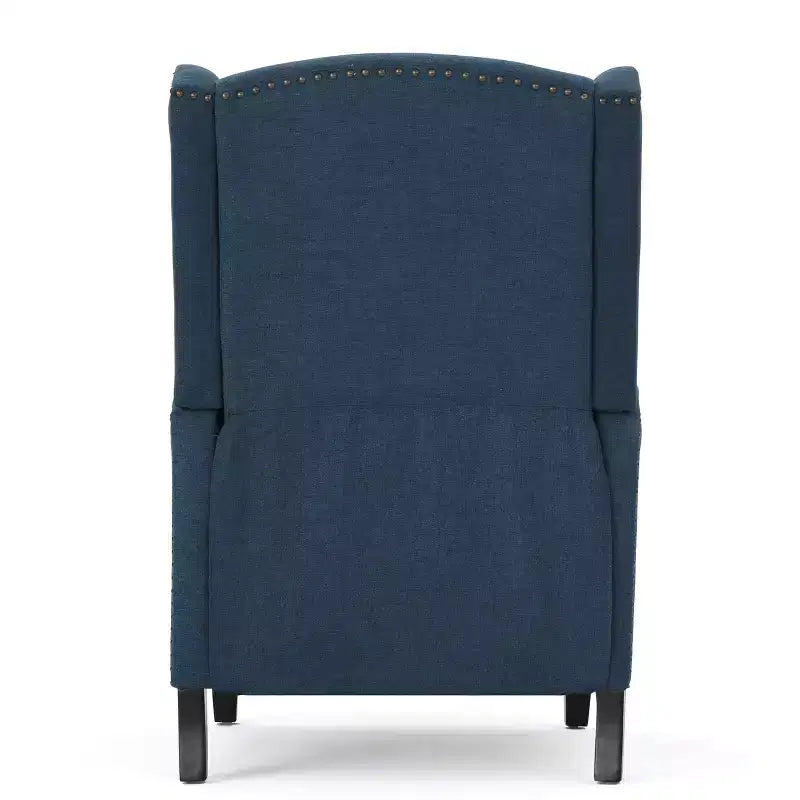 GDFStudio Weyland, fauteuil inclinable contemporain en tissu avec dossier à oreilles et clous décoratifs
