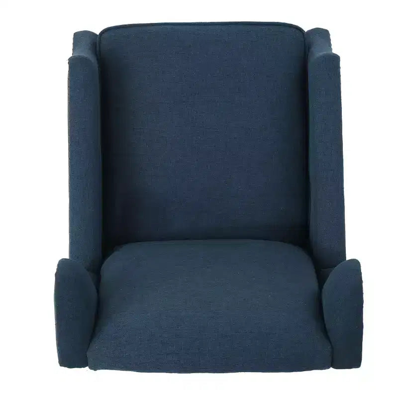 GDFStudio Weyland, fauteuil inclinable contemporain en tissu avec dossier à oreilles et clous décoratifs