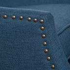 GDFStudio Weyland, fauteuil inclinable contemporain en tissu avec dossier à oreilles et clous décoratifs