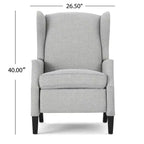 GDFStudio Weyland, fauteuil inclinable contemporain en tissu avec dossier à oreilles et clous décoratifs