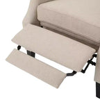 GDFStudio Weyland, fauteuil inclinable contemporain en tissu avec dossier à oreilles et clous décoratifs